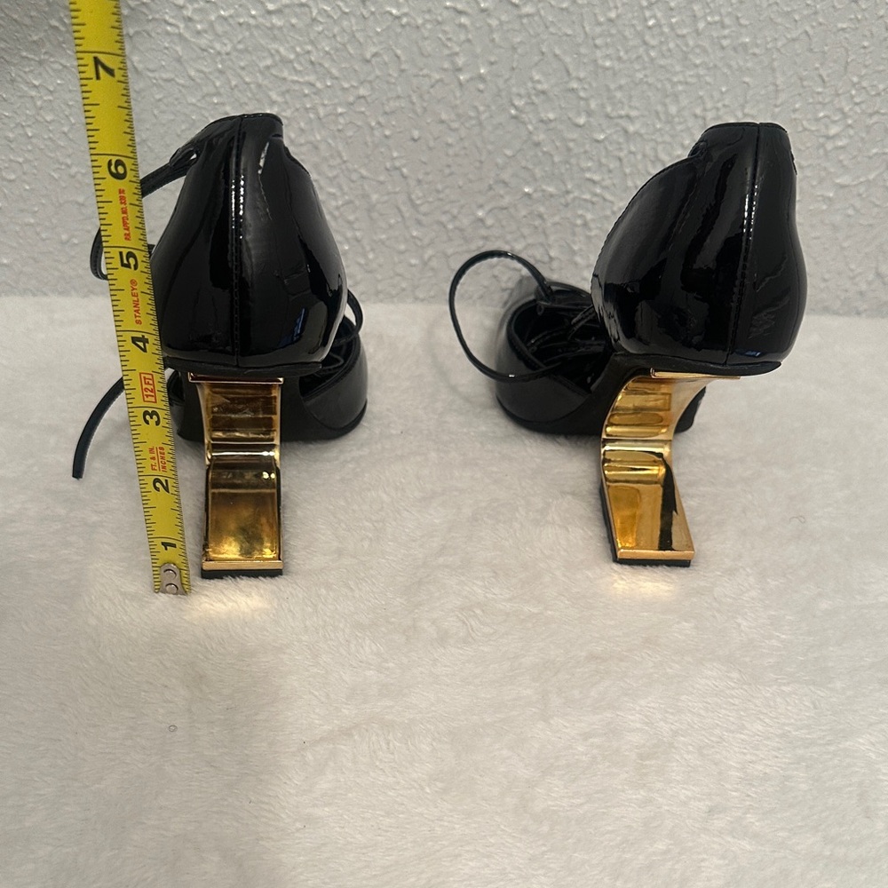 Jeffrey Campbell Demi d'Orsay pump in Black Patent finish with gold- tone Heels - Picture 8 of 15